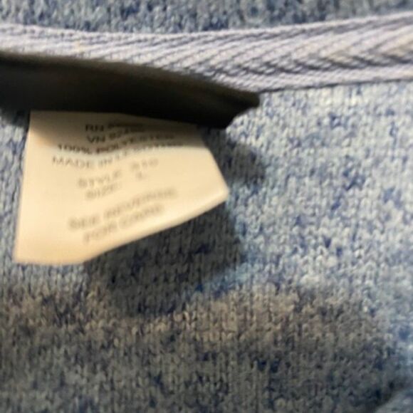 Stone Creek Blue zip front sweater, size L - Picture 3 of 4